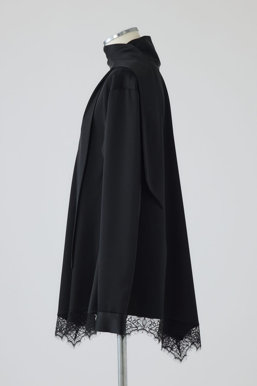 【26FW PRE ORDER】Lace hem blouse BLK FREE