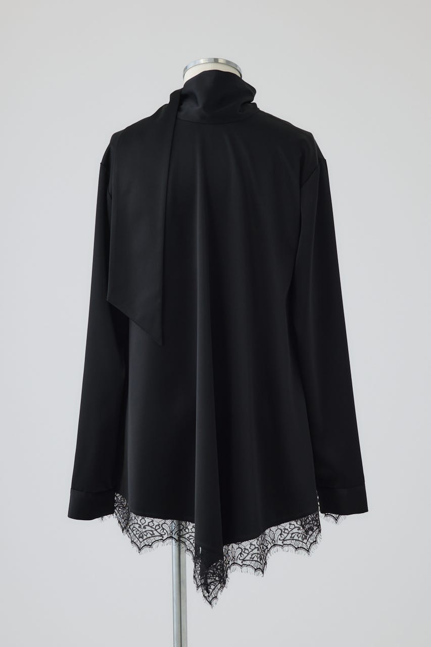 【26FW PRE ORDER】Lace hem blouse BLK FREE