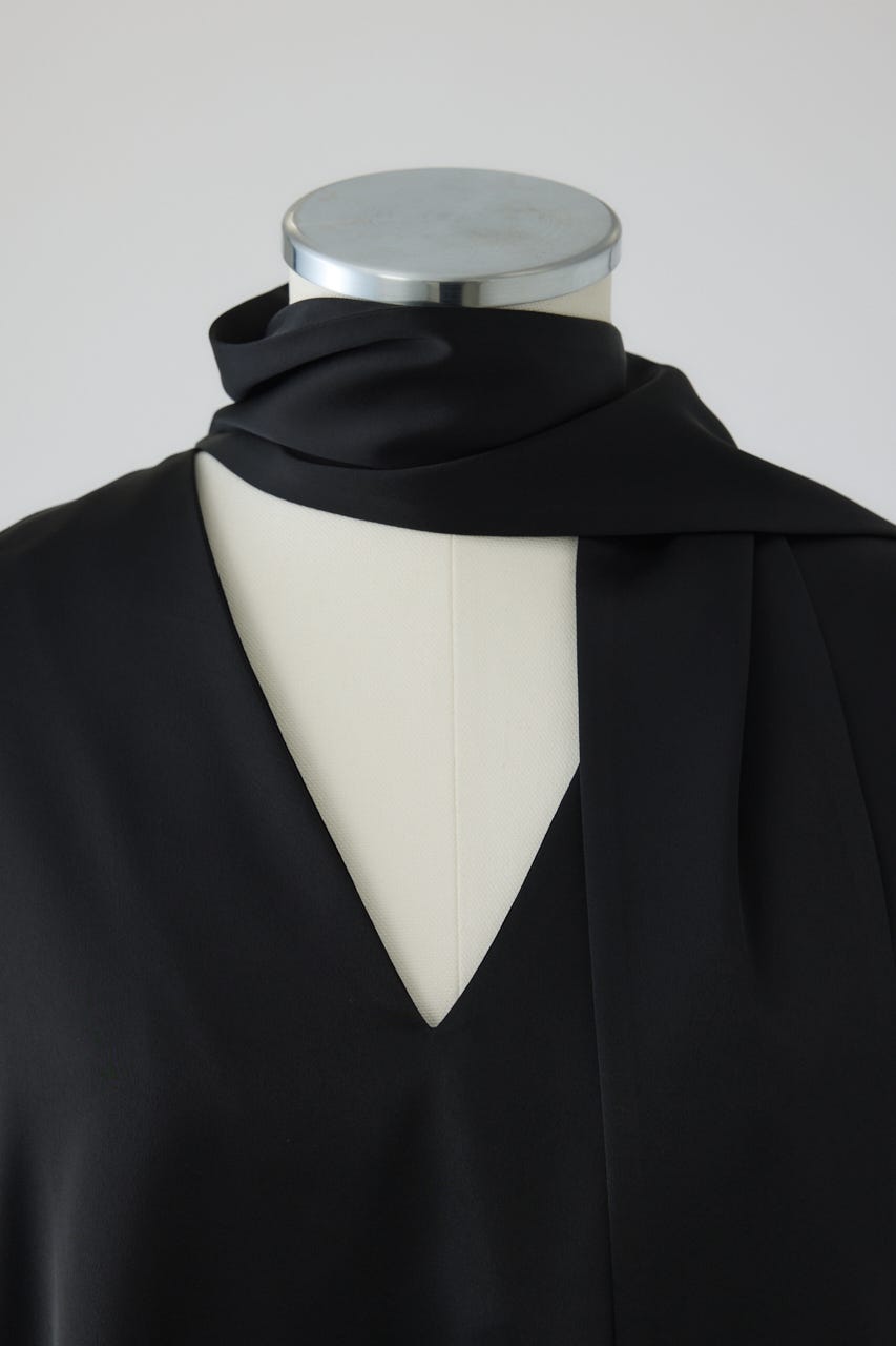 【26FW PRE ORDER】Lace hem blouse BLK FREE