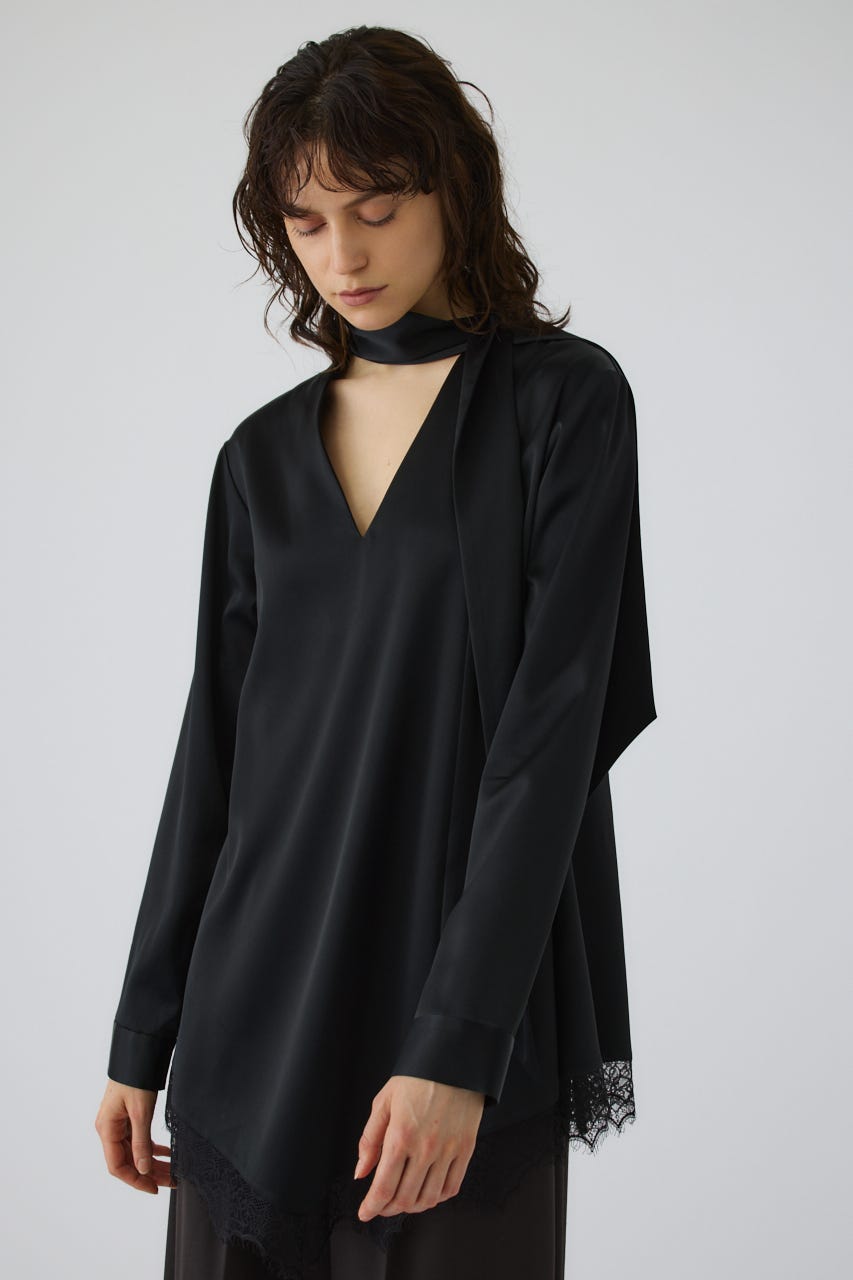 9/2- order start Lace hem blouse BLK FREE