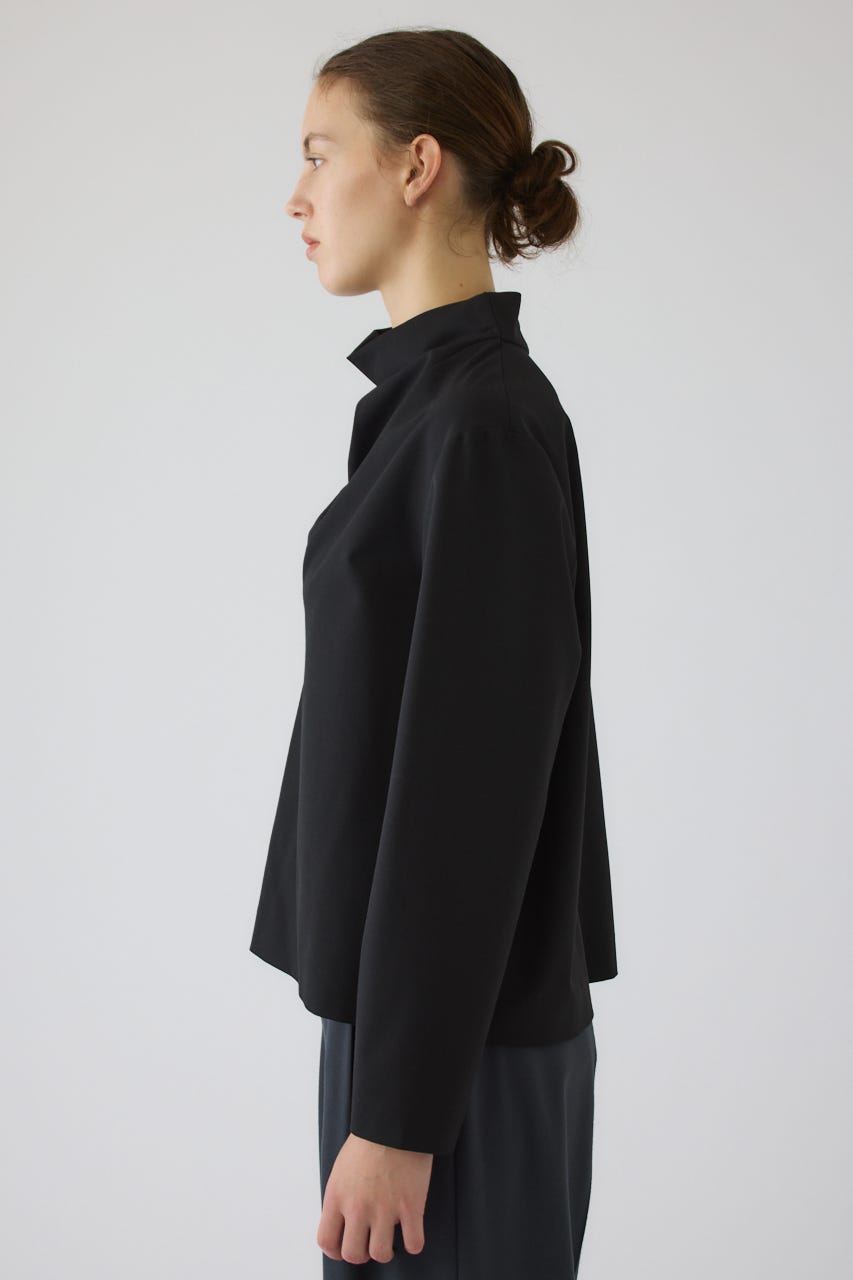 Neck drape blouse BLK FREE