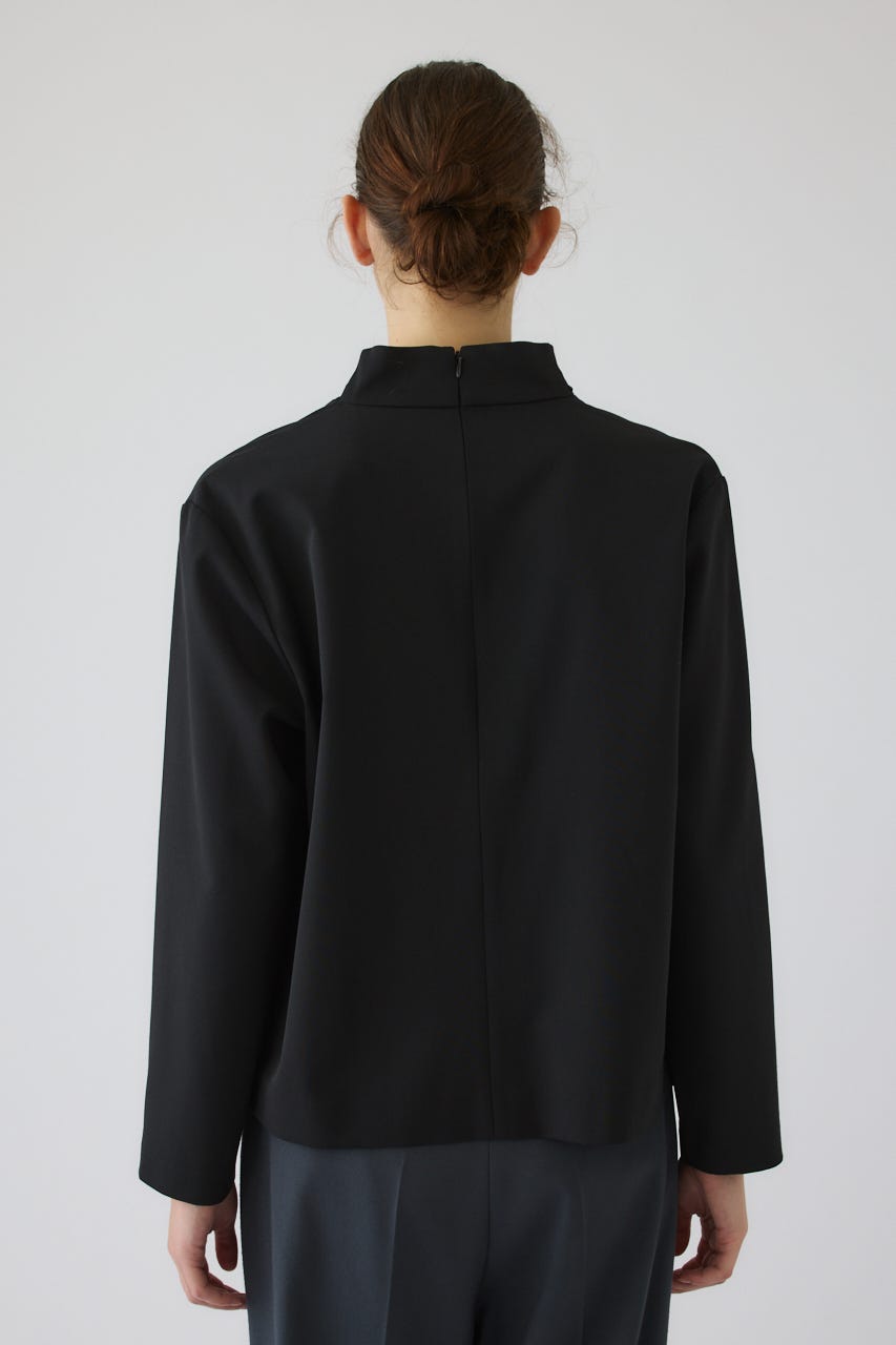 Neck drape blouse BLK FREE