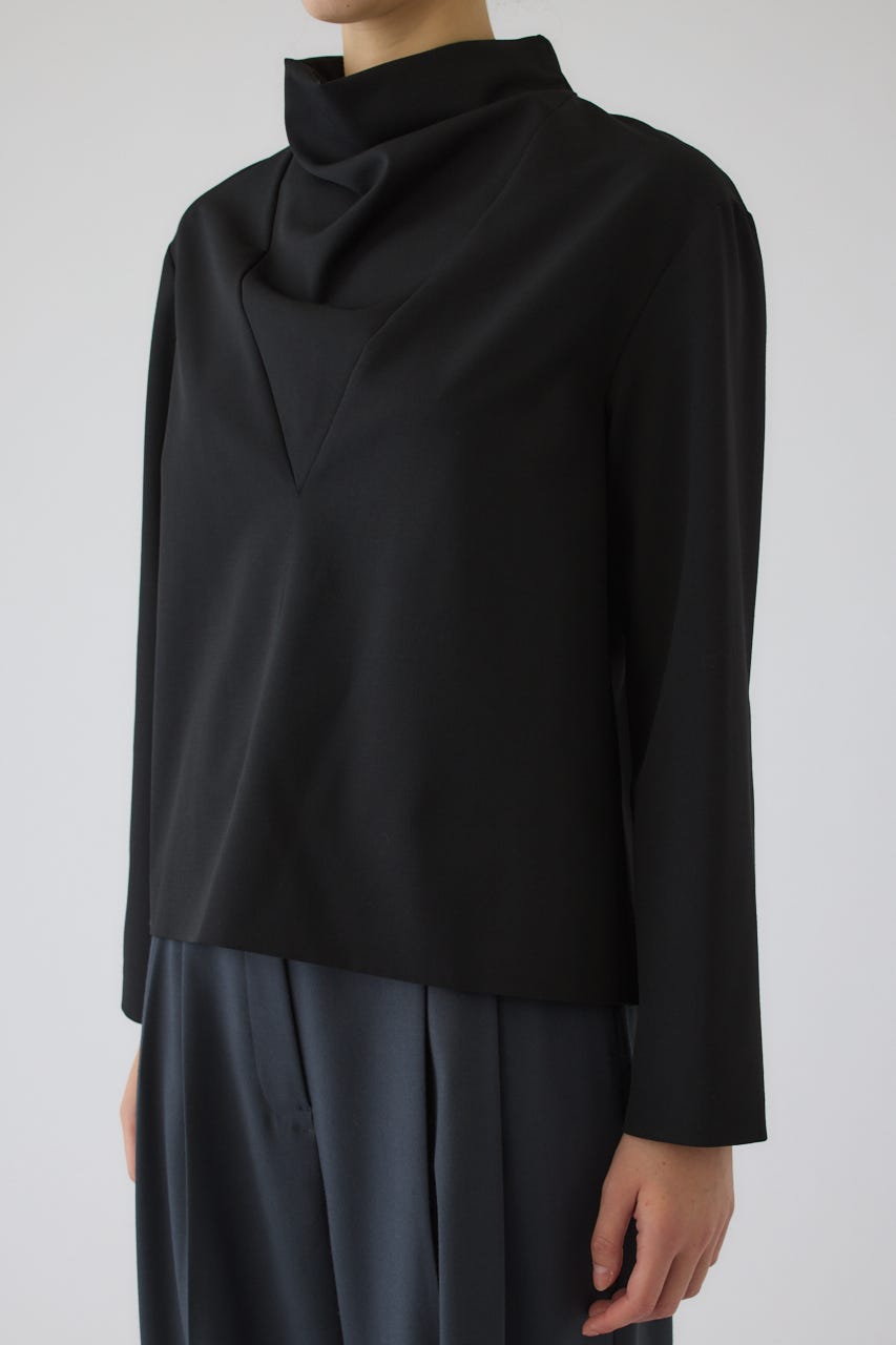 Neck drape blouse BLK FREE