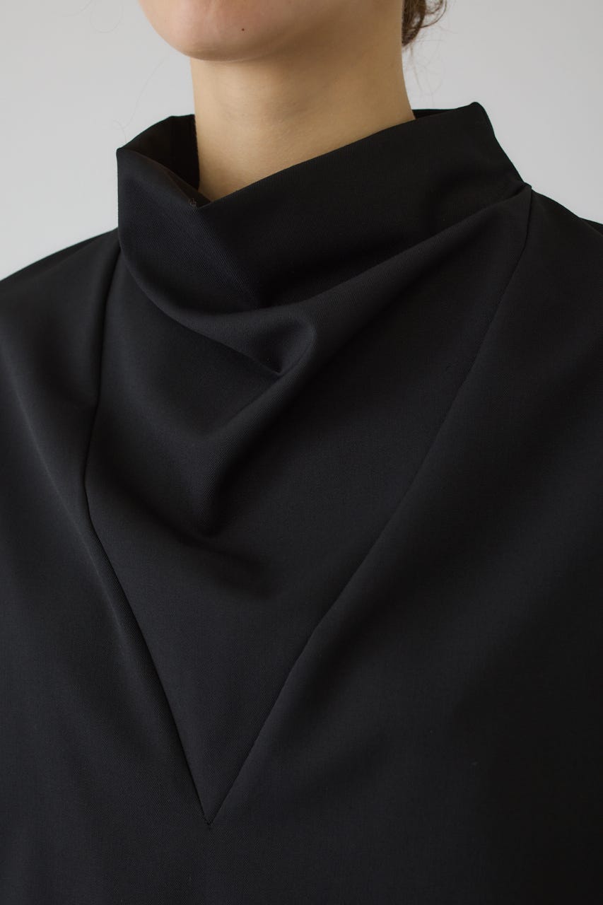 Neck drape blouse BLK FREE