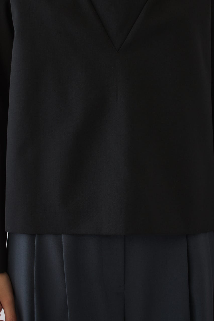 Neck drape blouse BLK FREE