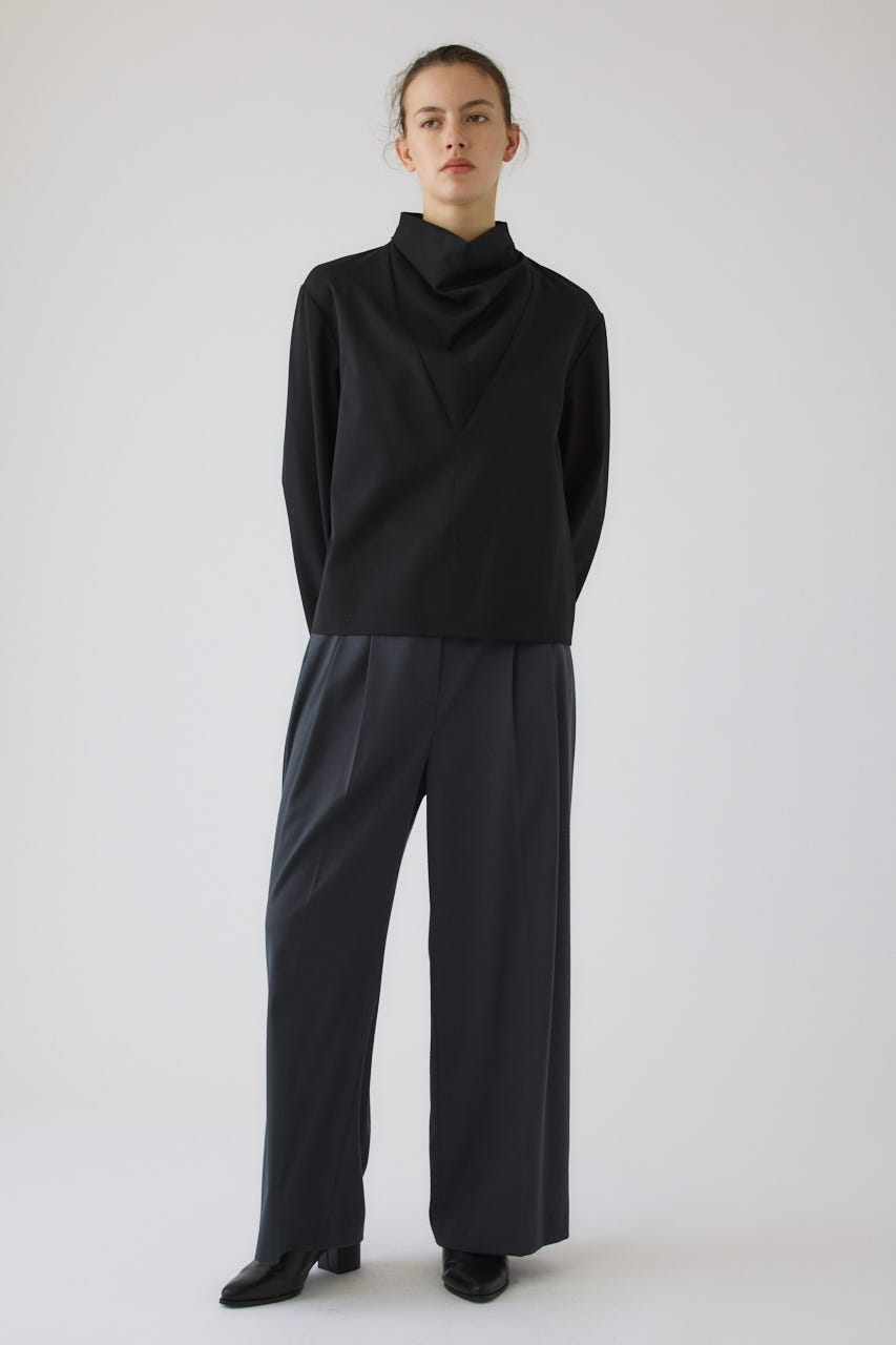 Neck drape blouse BLK FREE