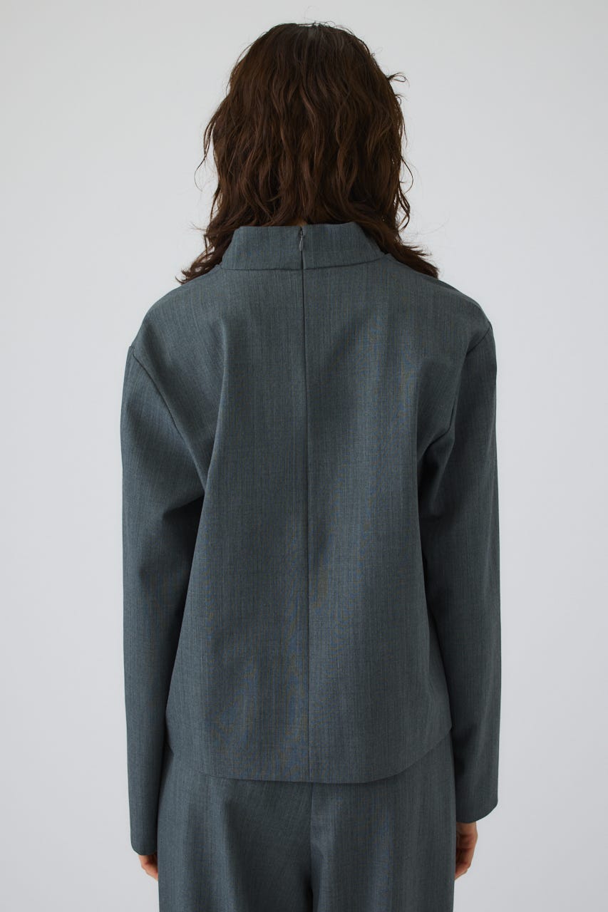 Neck drape blouse GRY FREE