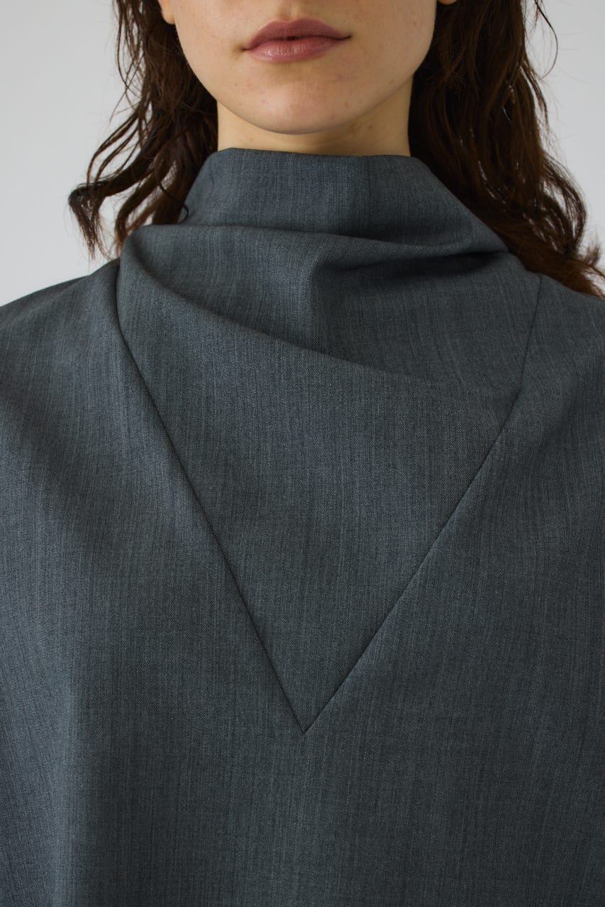 Neck drape blouse GRY FREE