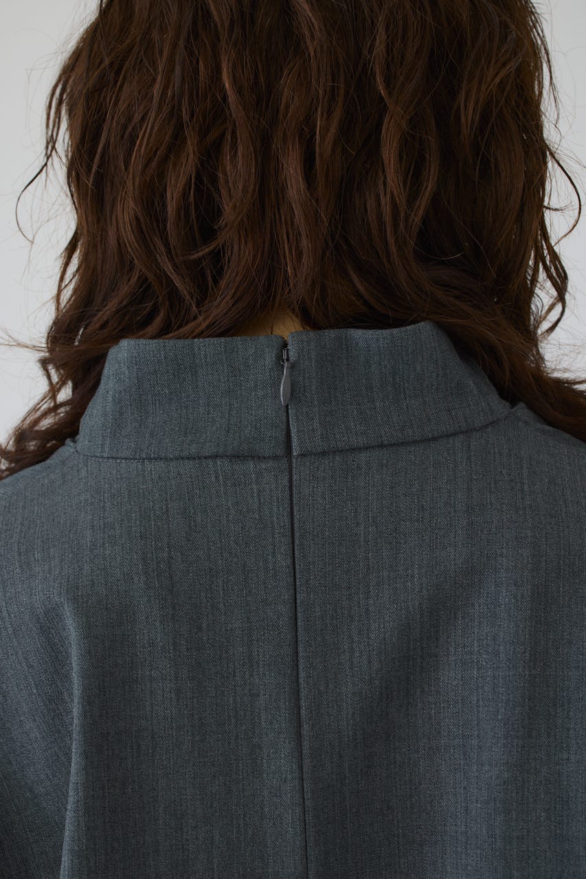 Neck drape blouse GRY FREE