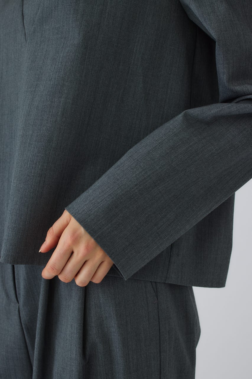 Neck drape blouse GRY FREE