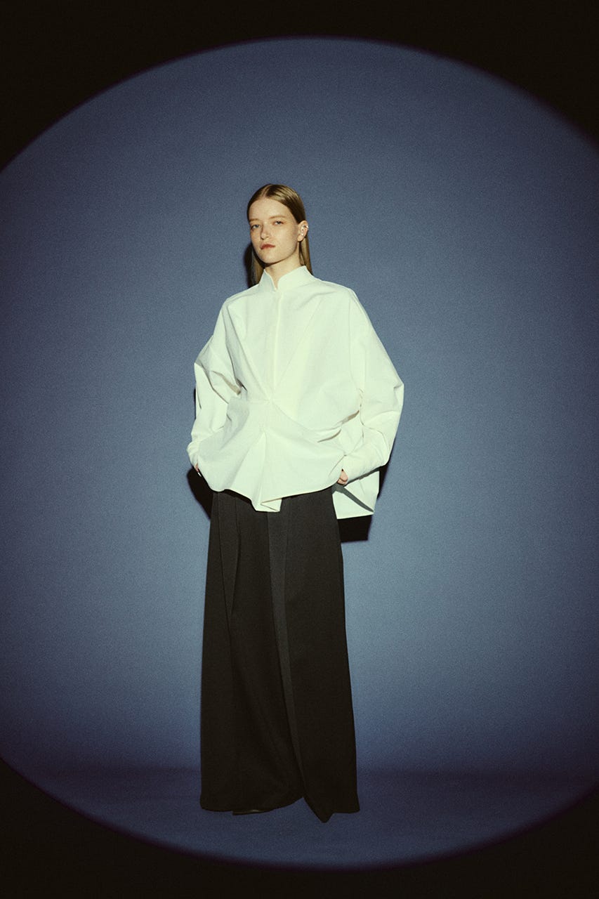 【26FW PRE ORDER】Tuck point wide shirt WHT FREE