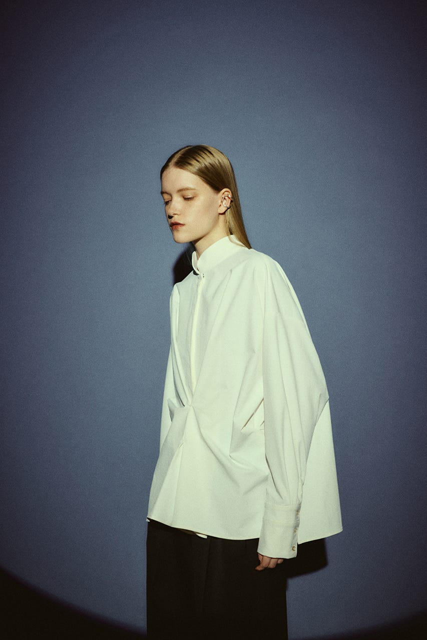 【26FW PRE ORDER】Tuck point wide shirt WHT FREE