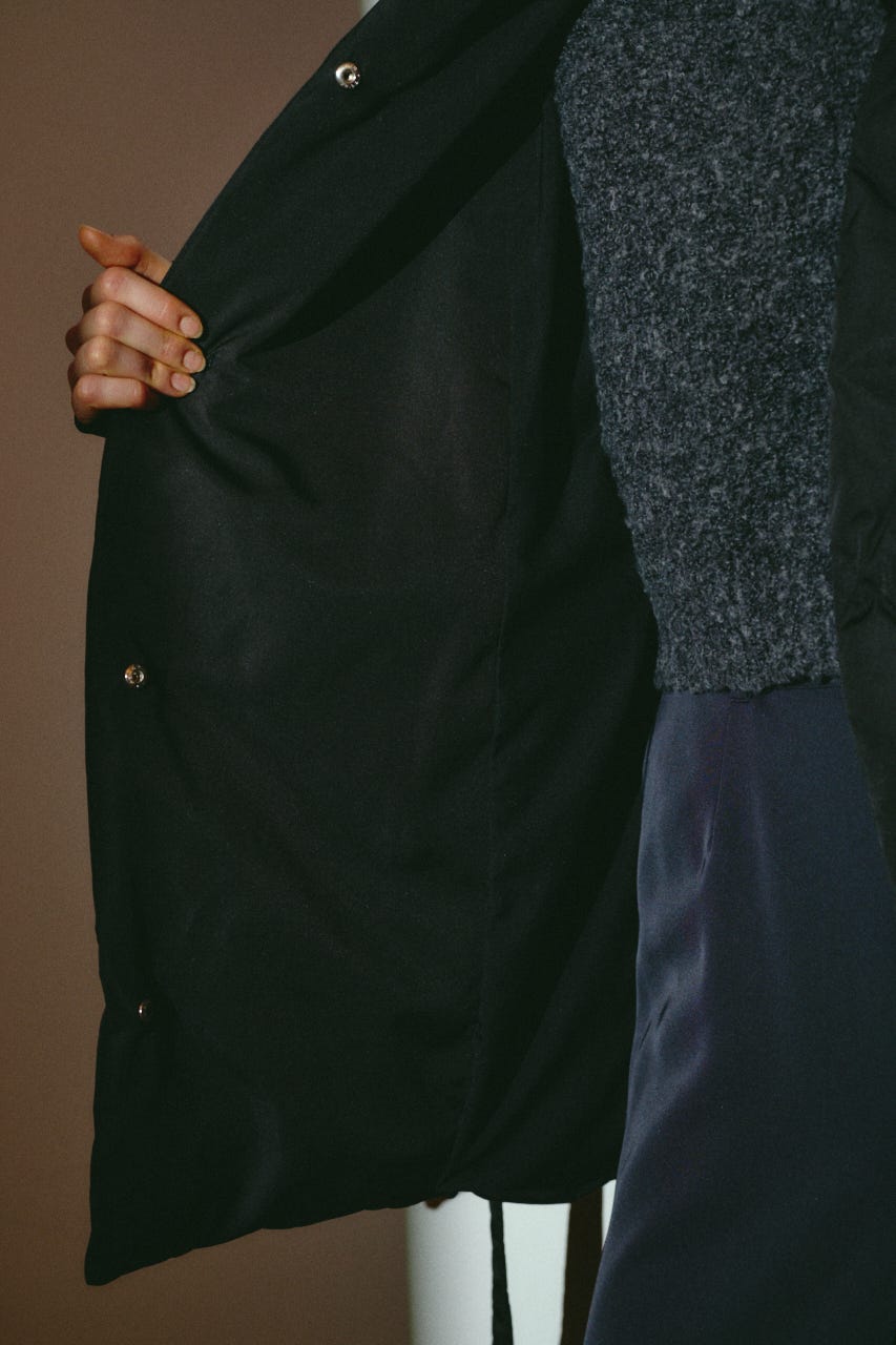 【26FW OUTER PRE ORDER】Dolman short down BLK FREE