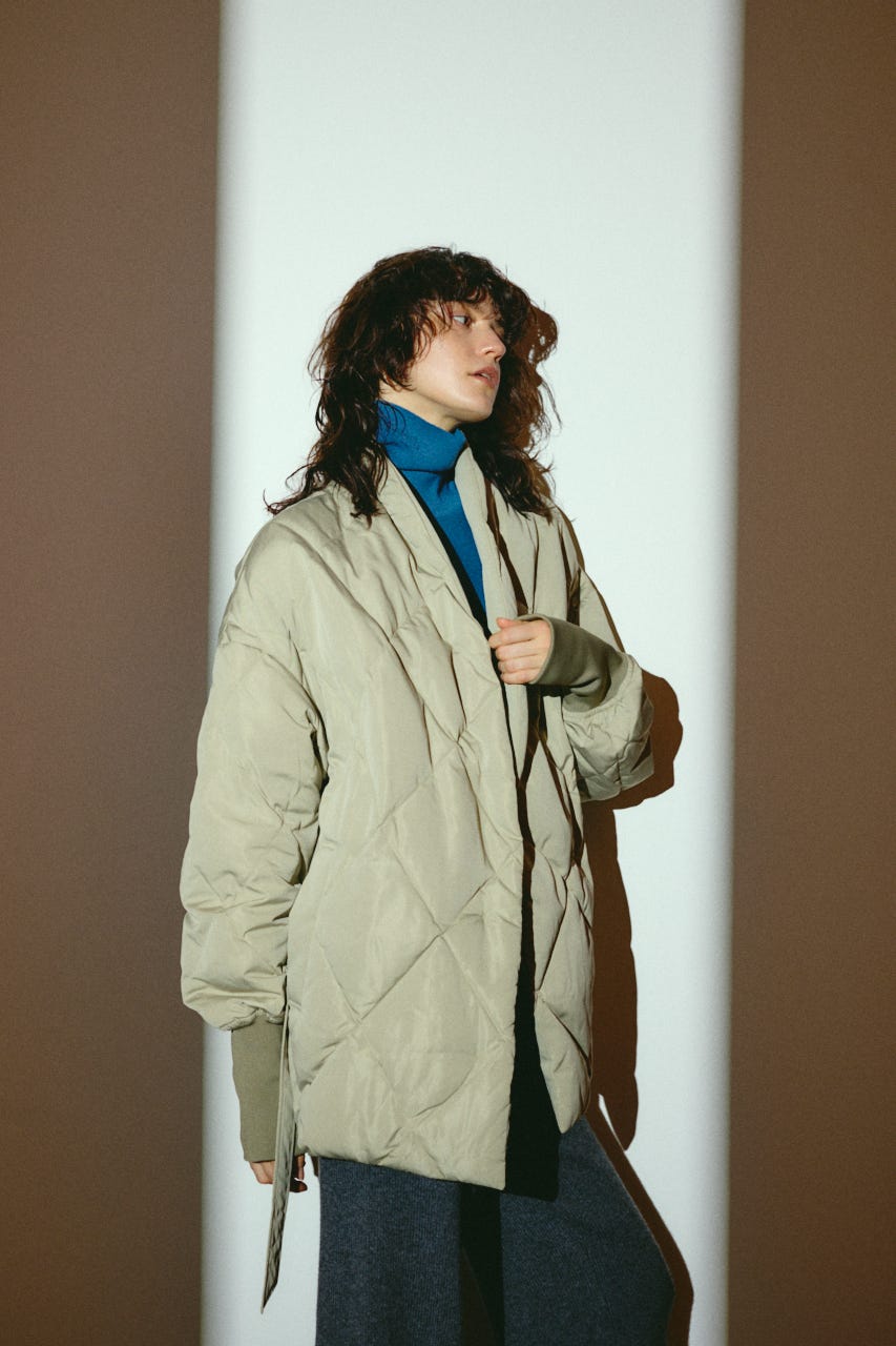 【26FW OUTER PRE ORDER】Dolman short down GREIGE FREE