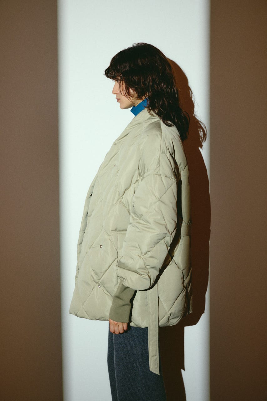【26FW OUTER PRE ORDER】Dolman short down GREIGE FREE