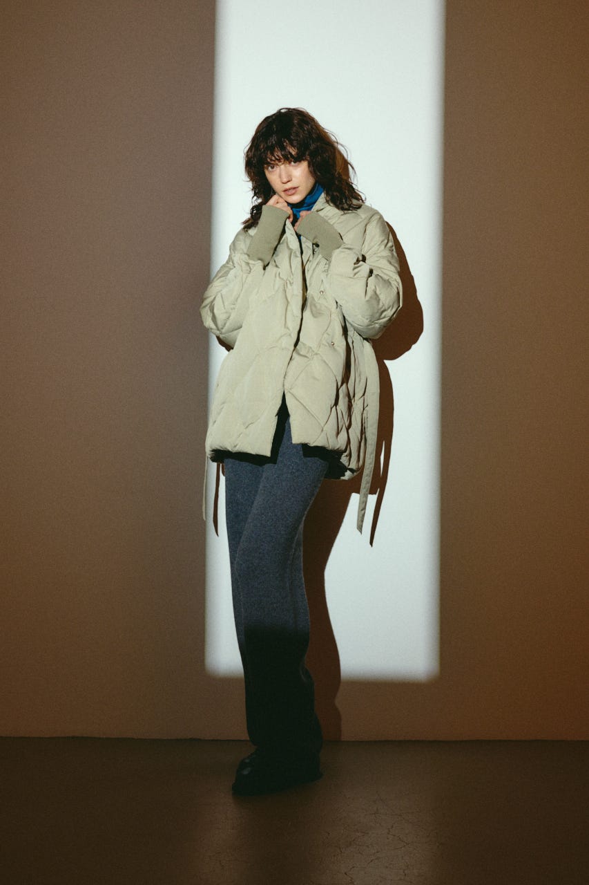 【26FW OUTER PRE ORDER】Dolman short down GREIGE FREE