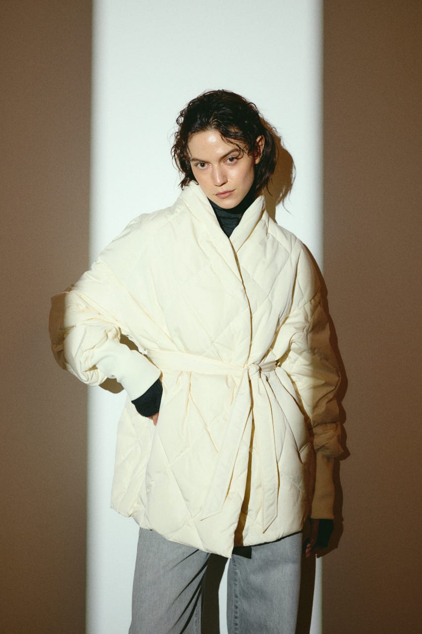 【26FW OUTER PRE ORDER】Dolman short down IVOY FREE