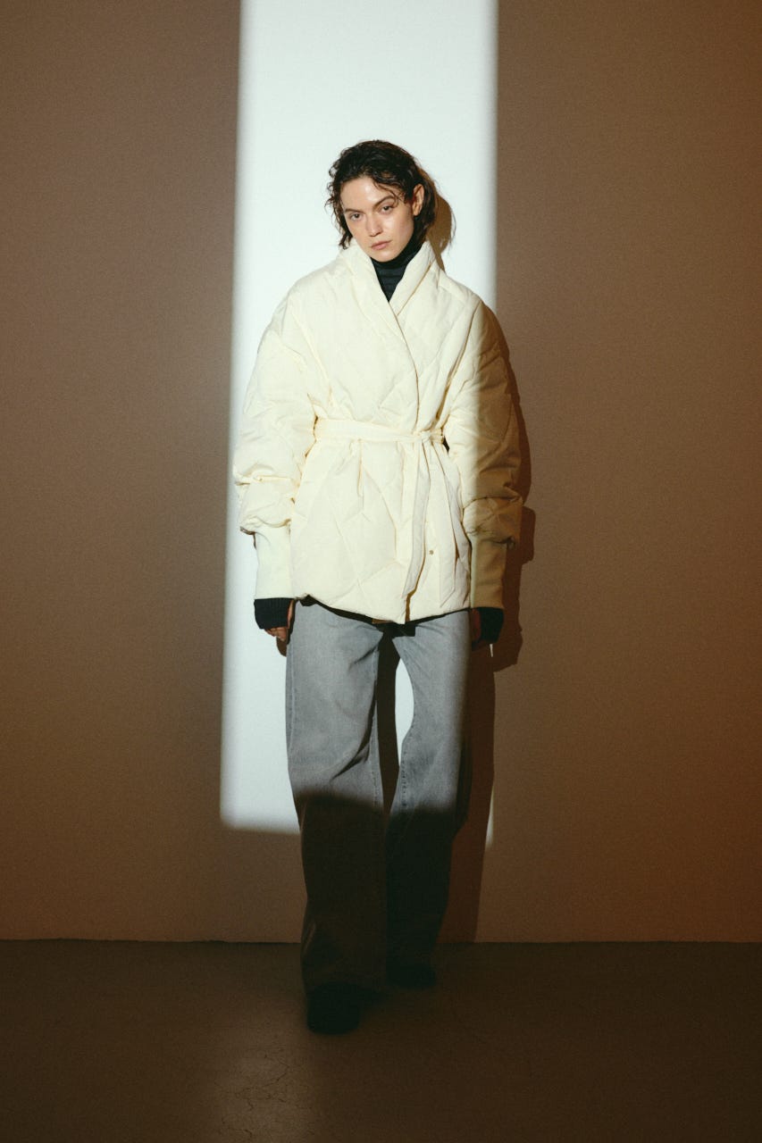 【26FW OUTER PRE ORDER】Dolman short down IVOY FREE