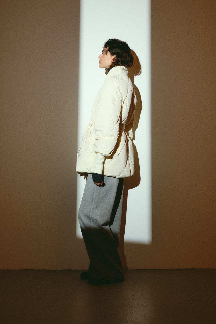 【26FW OUTER PRE ORDER】Dolman short down IVOY FREE