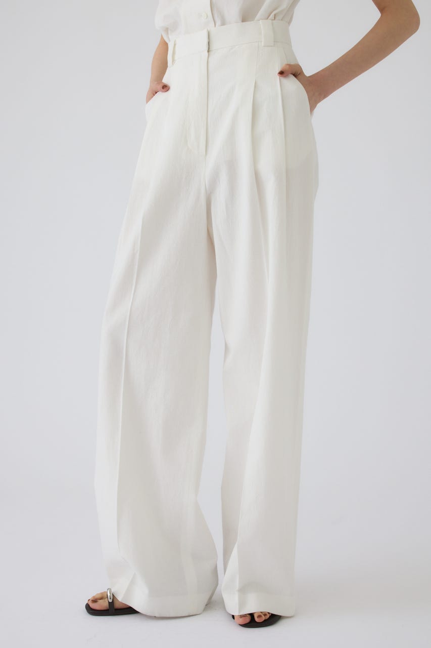 7/1- order start Linen mix slacks WHT 36