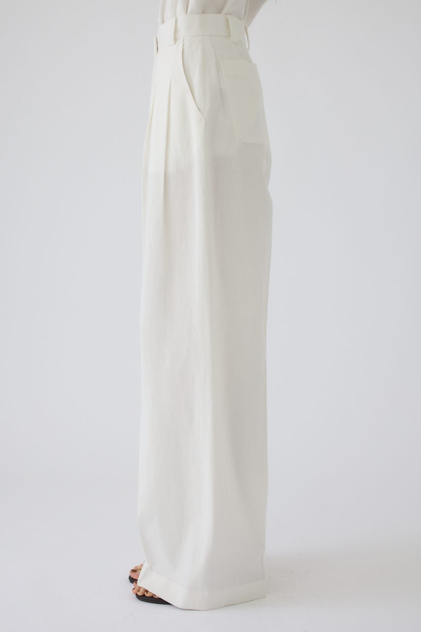 7/1- order start Linen mix slacks WHT 36