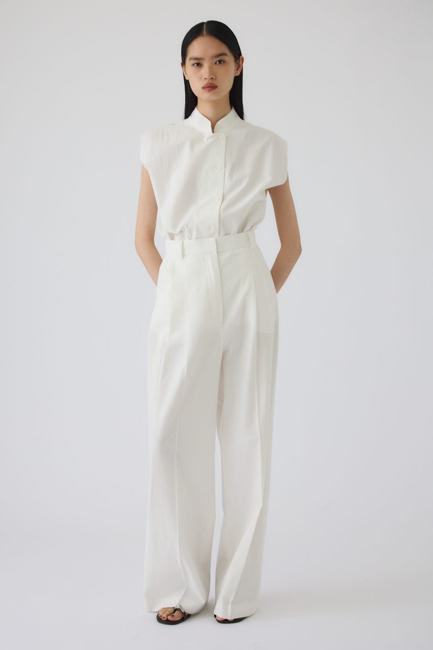 7/1- order start Linen mix slacks WHT 36