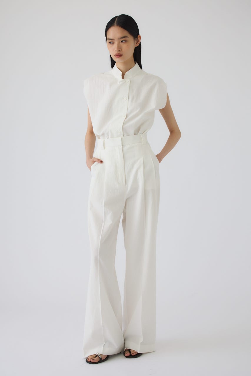 7/1- order start Linen mix slacks WHT 36
