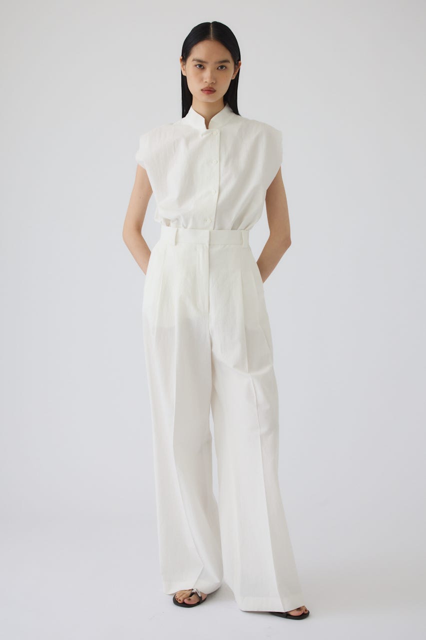 7/1- order start Linen mix slacks WHT 36
