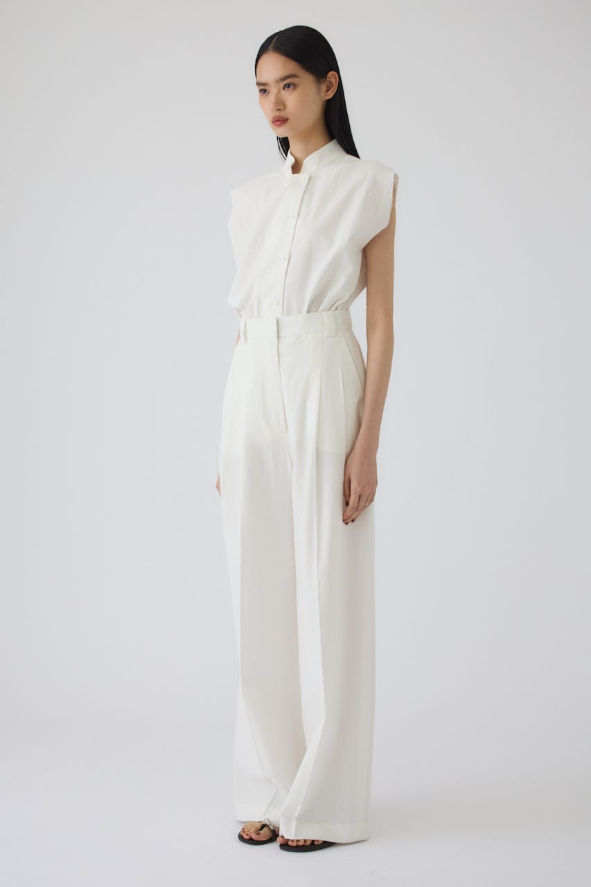 7/1- order start Linen mix slacks WHT 36