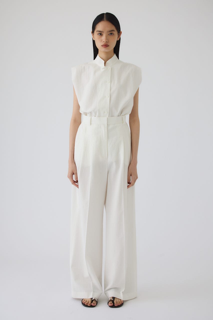 7/1- order start Linen mix slacks WHT 36