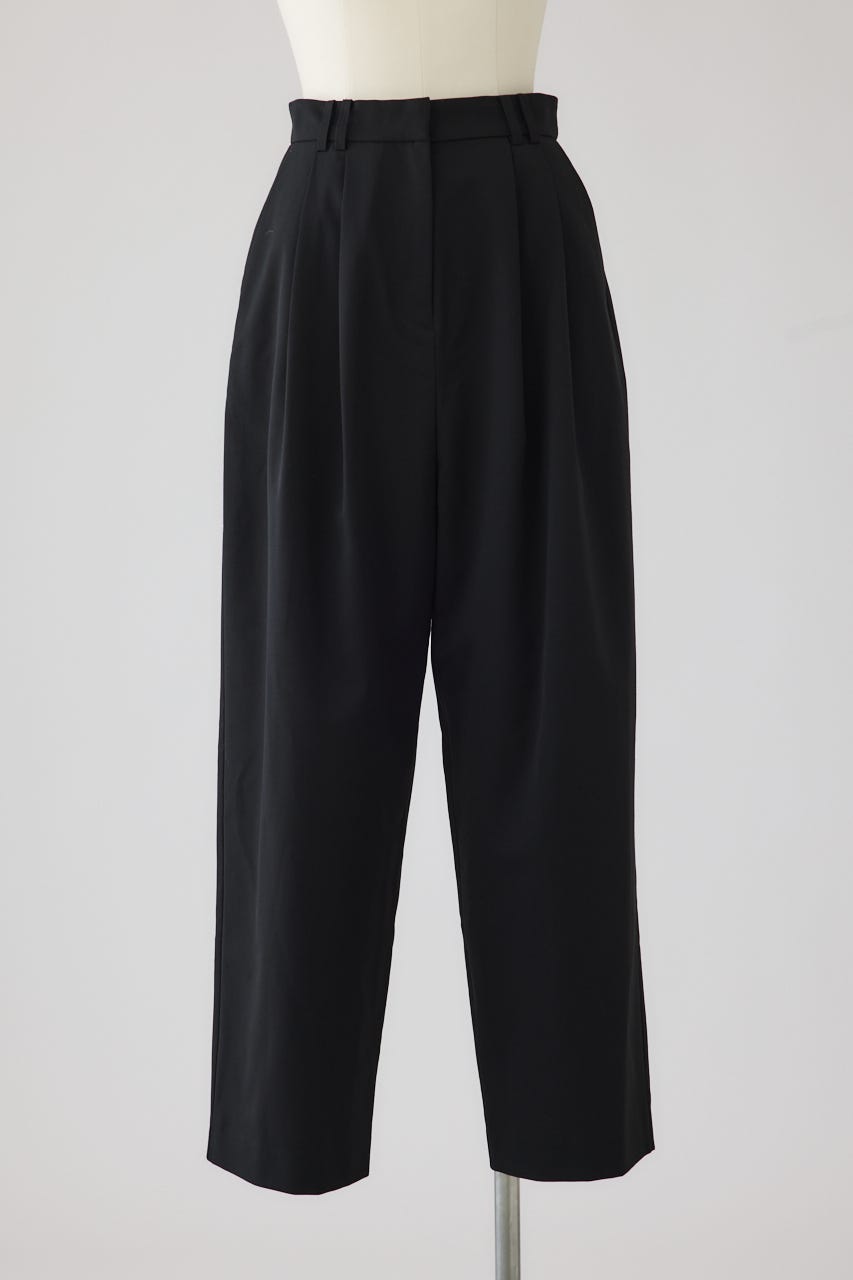 W tuck wool slacks BLK 36