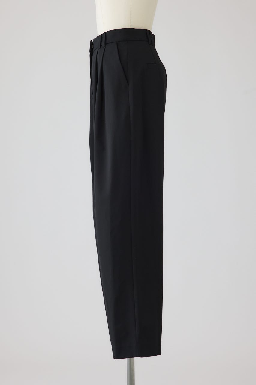 W tuck wool slacks BLK 36