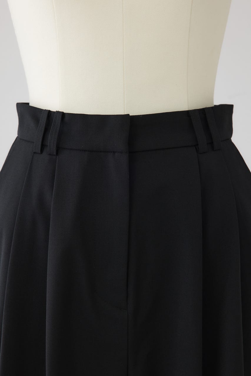 W tuck wool slacks BLK 36