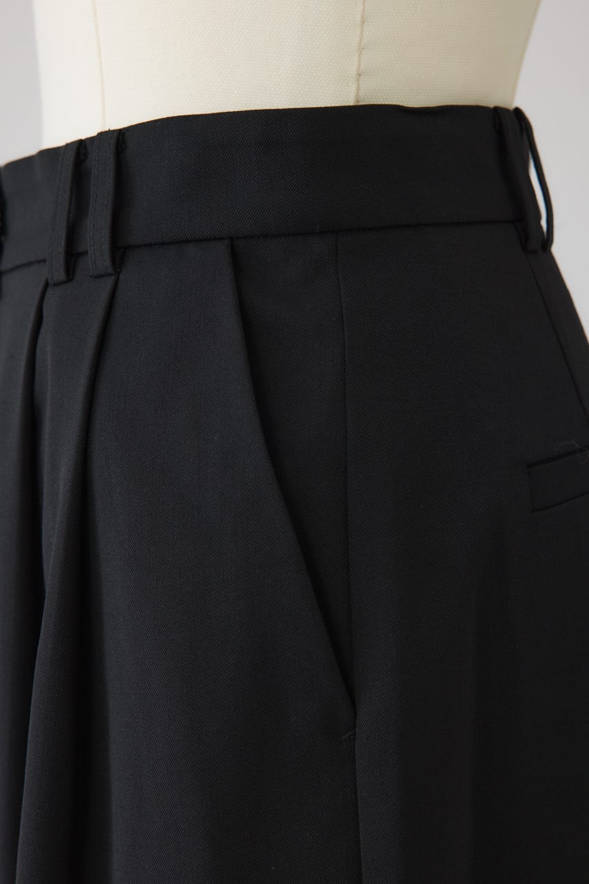 W tuck wool slacks BLK 36