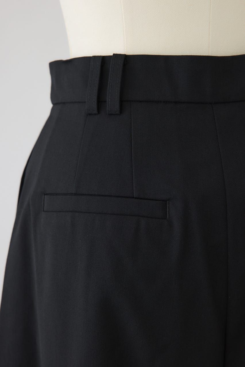 W tuck wool slacks BLK 36