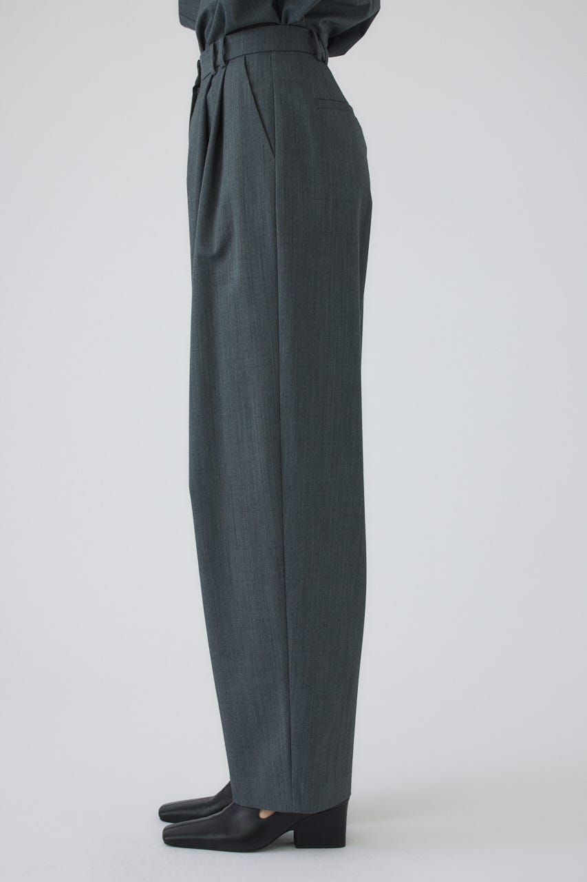 W tuck wool slacks GRY 38