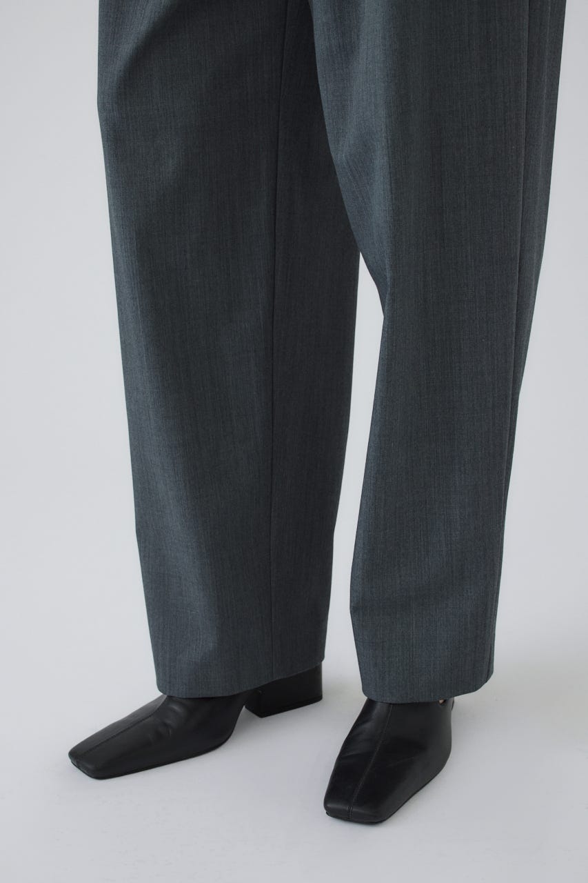 W tuck wool slacks GRY 38