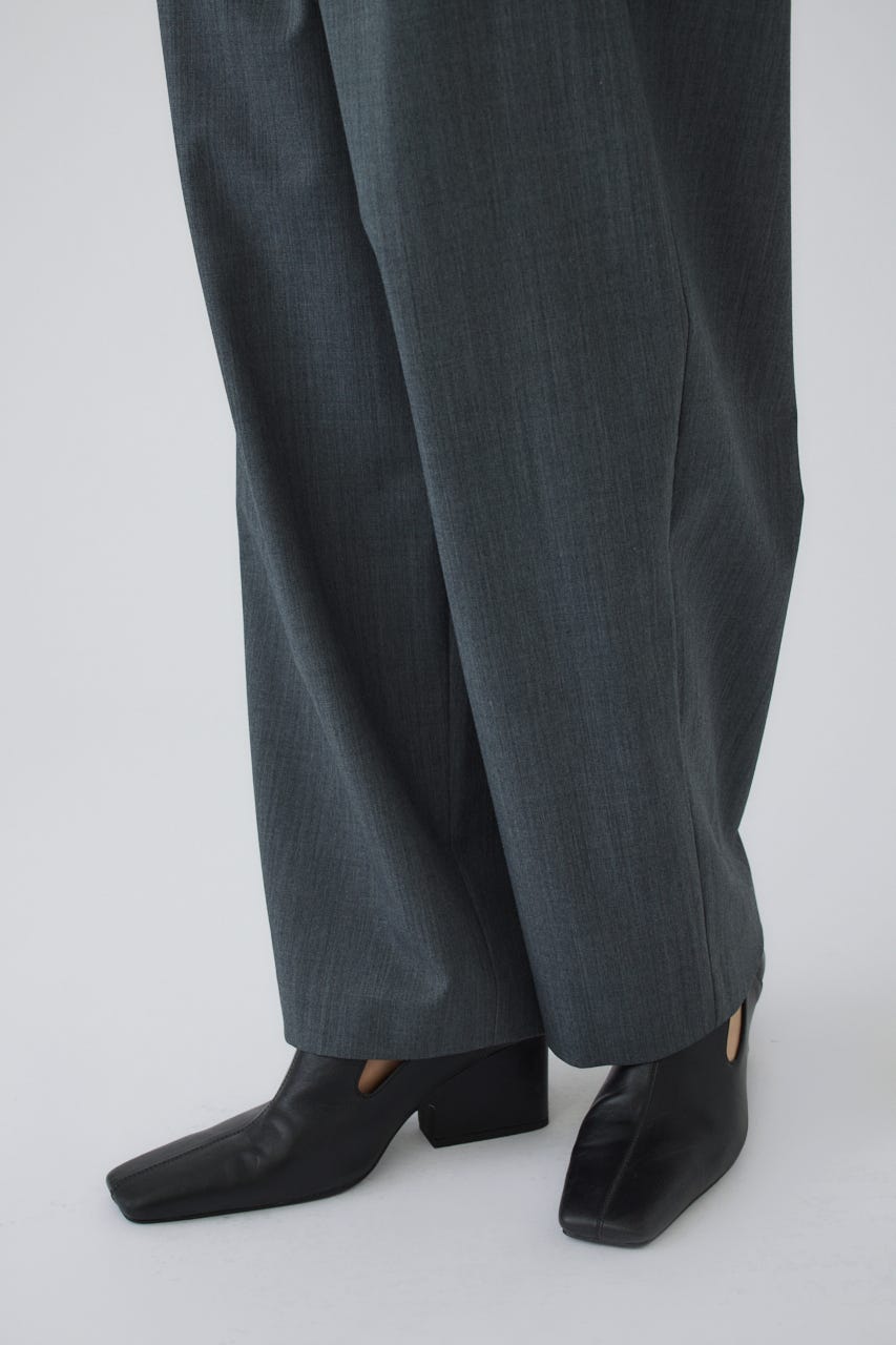 W tuck wool slacks GRY 38