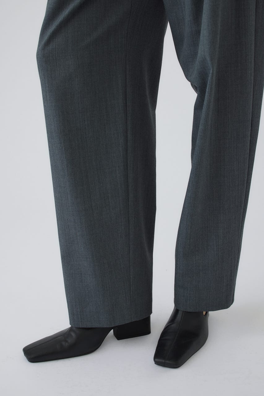 W tuck wool slacks GRY 38