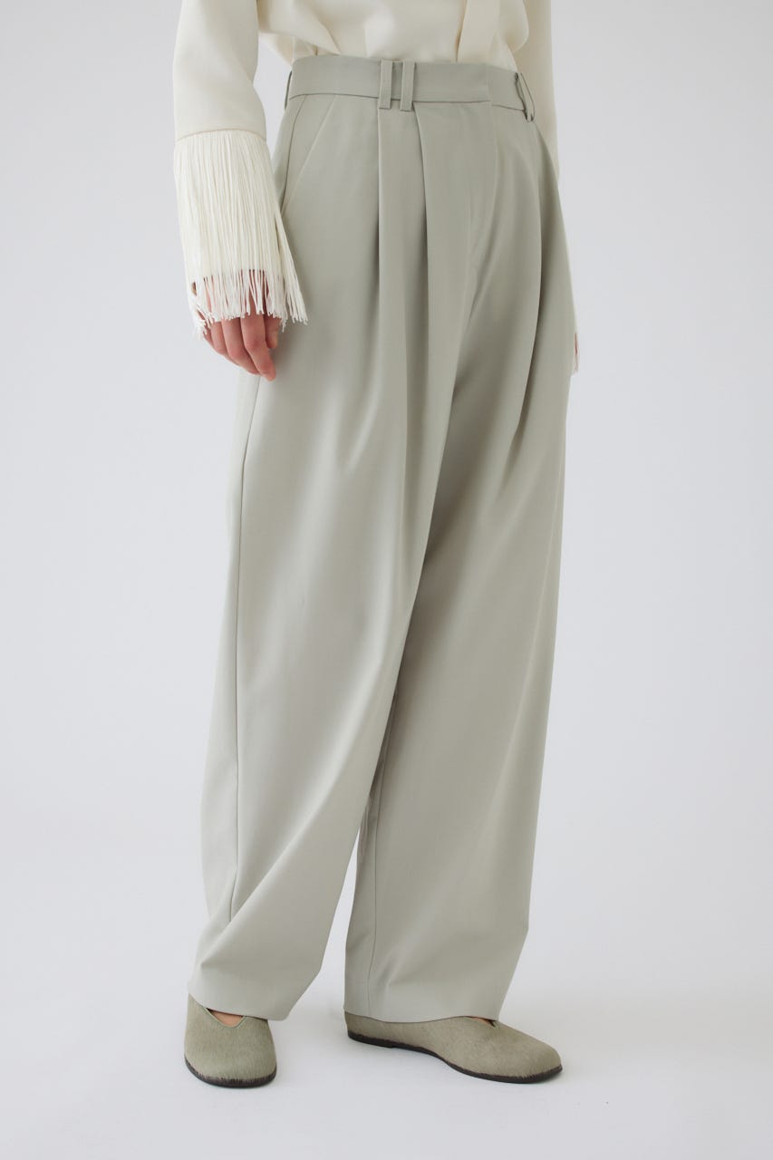 W tuck wool slacks L/BEG 38