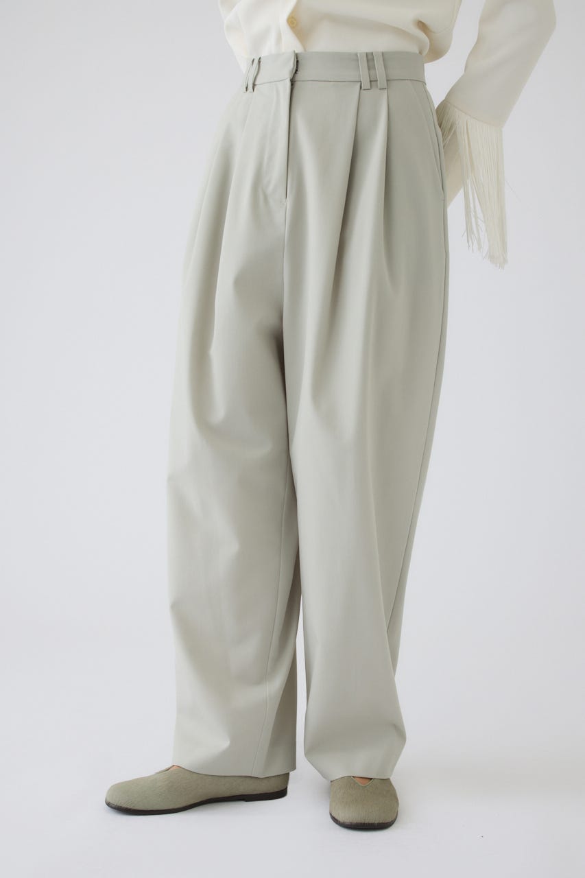 W tuck wool slacks L/BEG 38