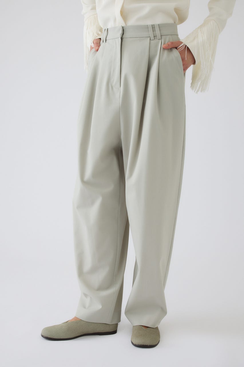 W tuck wool slacks L/BEG 38