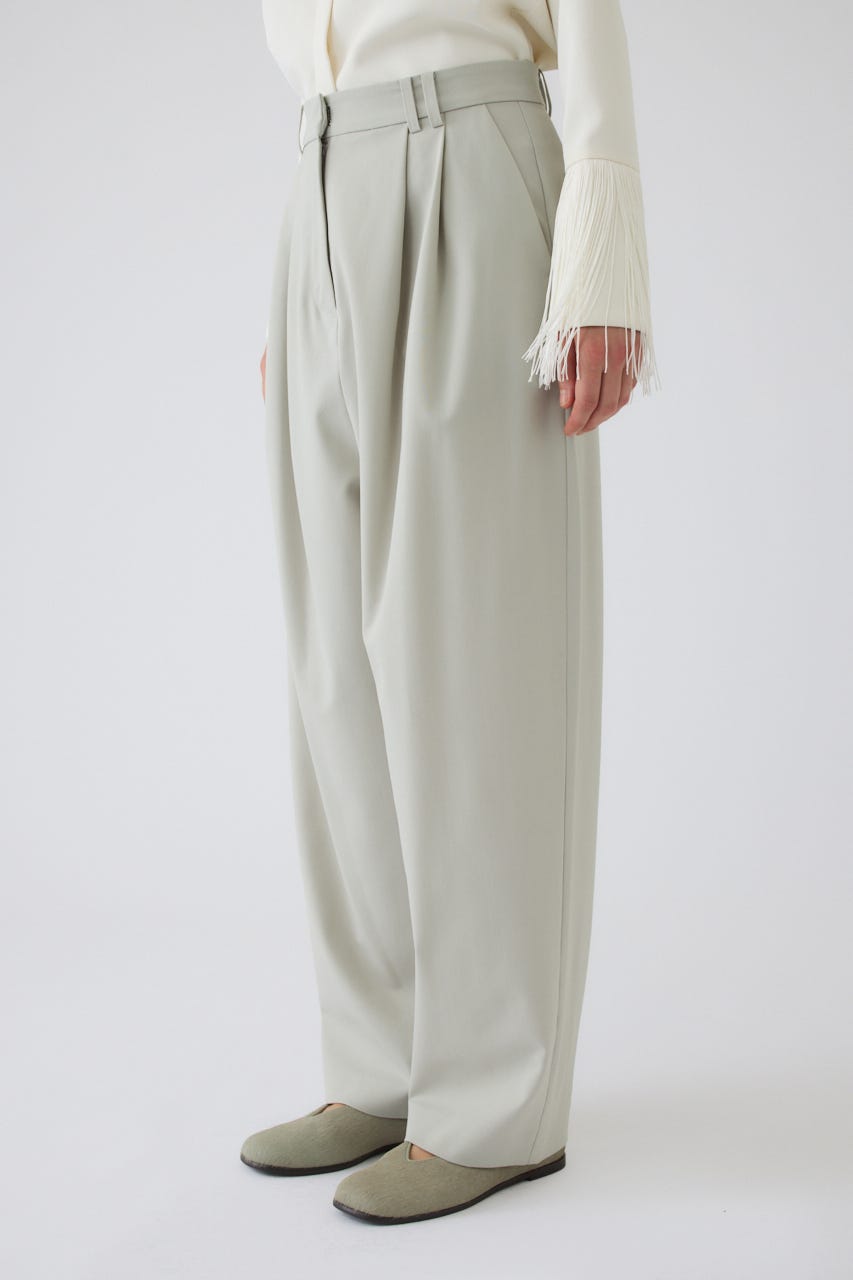 W tuck wool slacks L/BEG 38