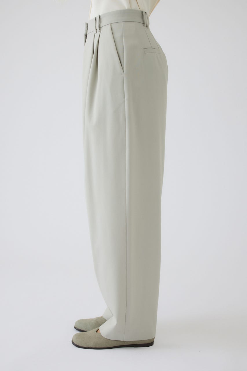 W tuck wool slacks L/BEG 38