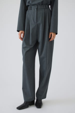 W tuck wool slacks