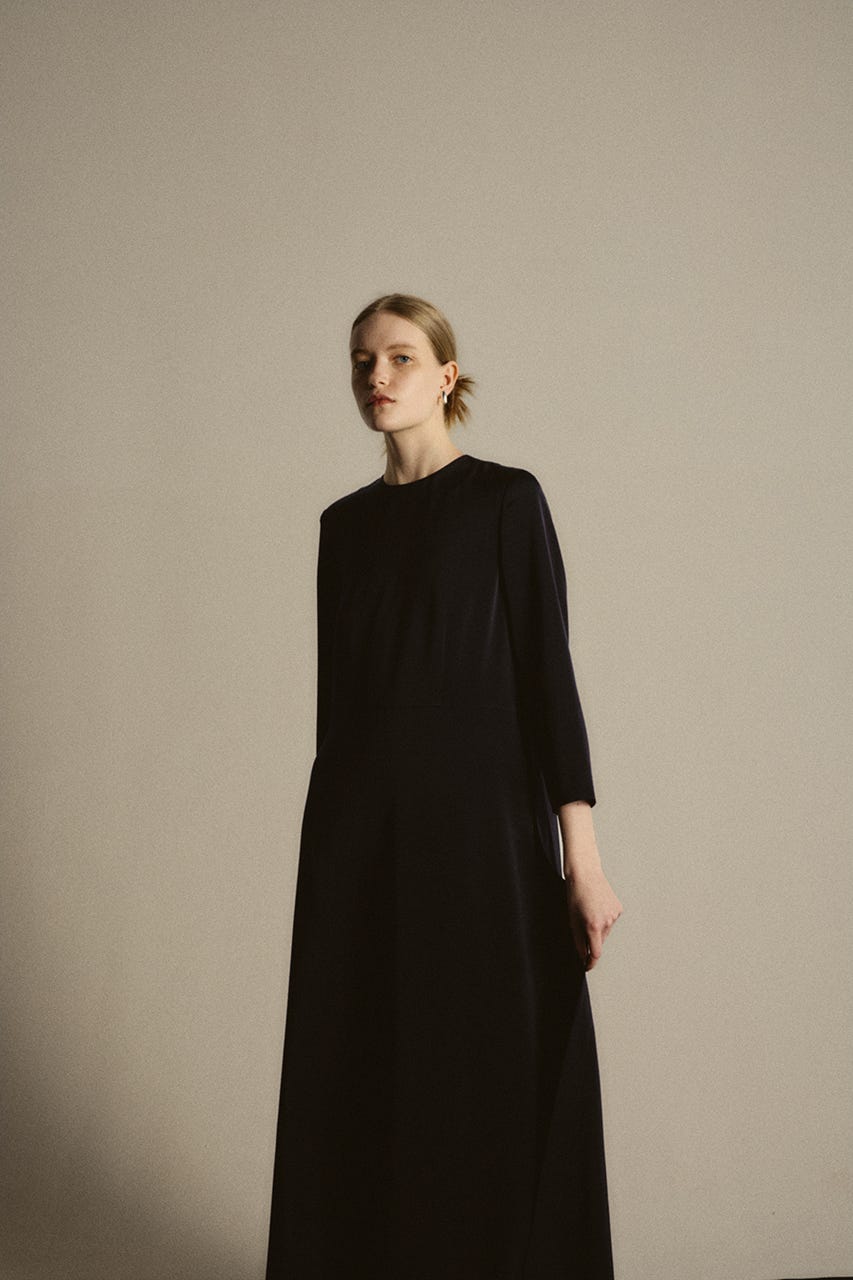 【26FW PRE ORDER】Back flap noble dress BLK 36