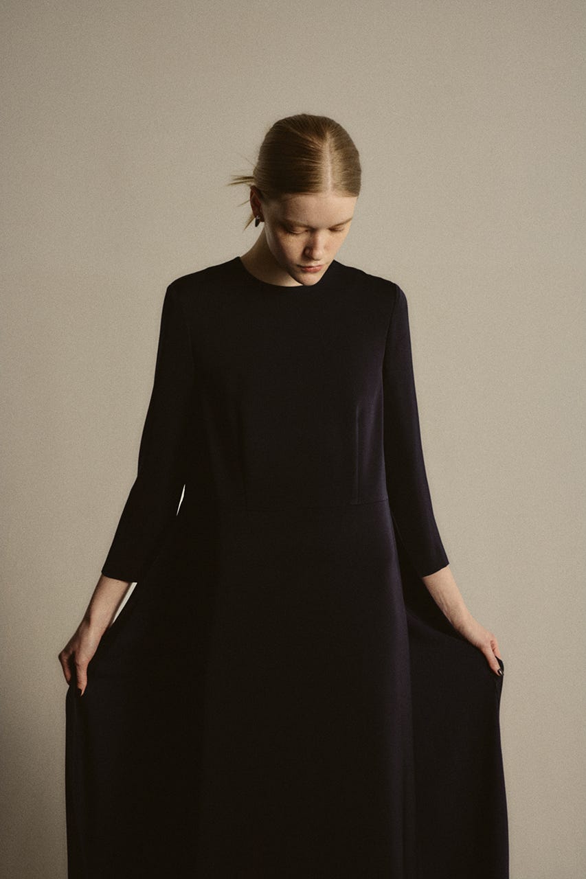【26FW PRE ORDER】Back flap noble dress BLK 36
