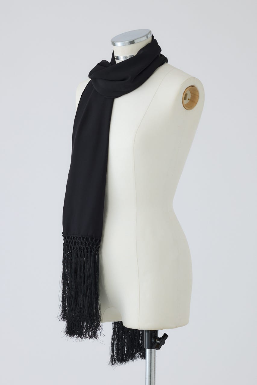 【26FW PRE ORDER】Flowing long stole BLK FREE