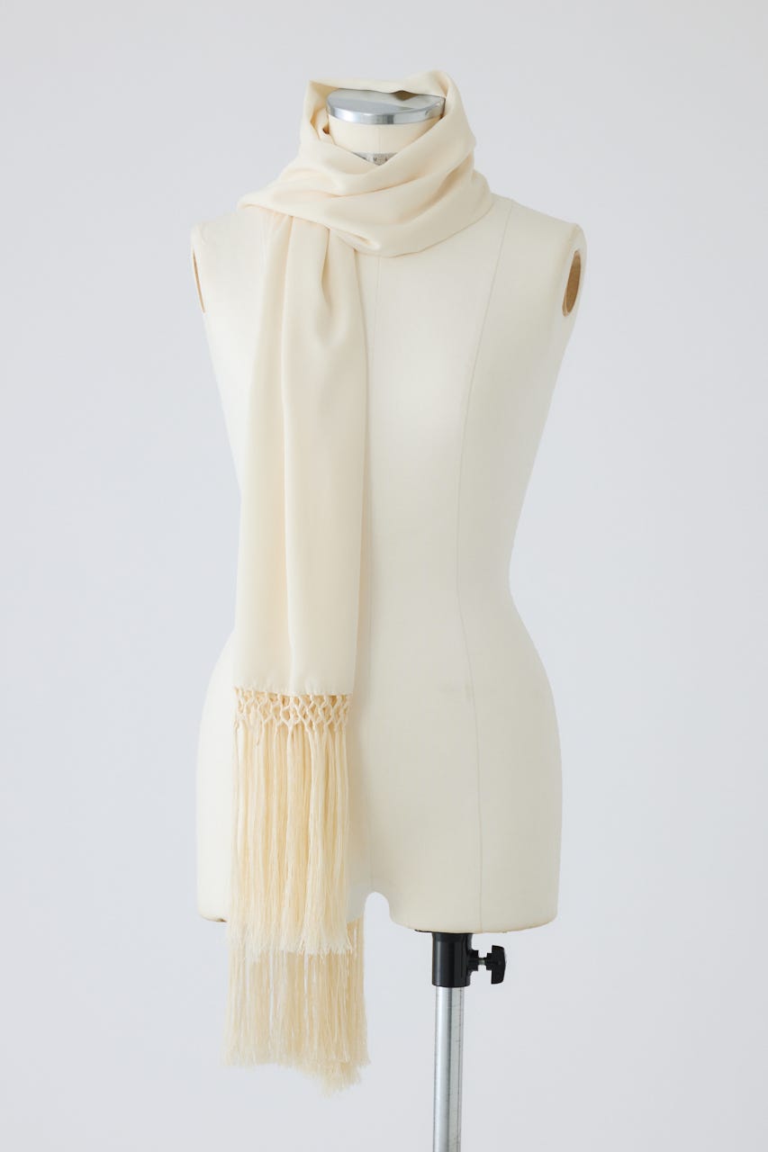 【26FW PRE ORDER】Flowing long stole WHT FREE