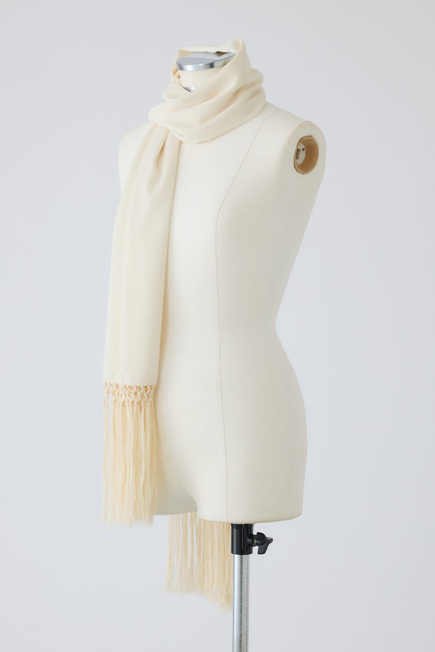 【26FW PRE ORDER】Flowing long stole WHT FREE
